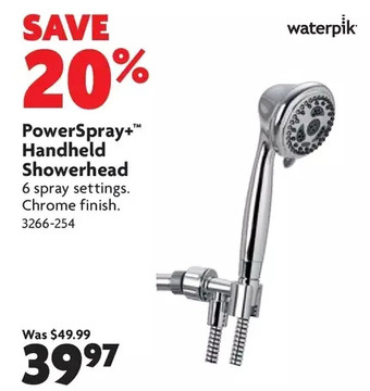 Home Hardware Powerspray+ handheld showerhead offer