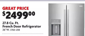 Home Hardware 27.8 cu. ft. french door refrigerator offer