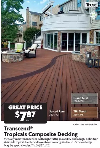 Home Hardware Transcend tropicals composite decking offer