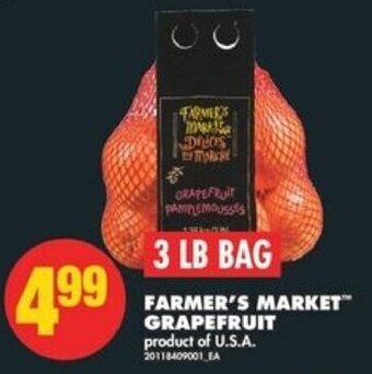 No Frills FARMER'S MARKET GRAPEFRUIT 3 LB BAG offer