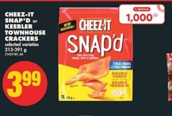 No Frills CHEEZ-IT SNAP'D or KEEBLER TOWNHOUSE CRACKERS 213-391 g offer