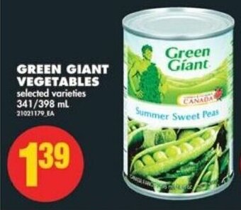 No Frills GREEN GIANT VEGETABLES 341/398 ml offer
