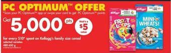 No Frills Kellogg's family size cereal 480-650 g offer