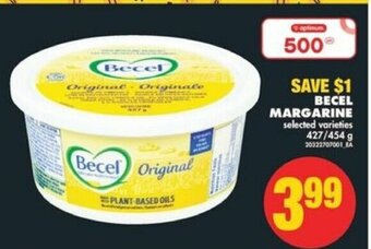 No Frills Becel MARGARINE 427/454 g offer