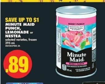 No Frills MINUTE MAID PUNCH, LEMONADE or NESTEA 295 ml offer