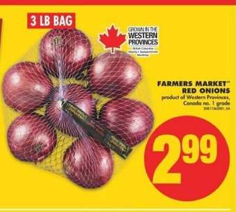 No Frills FARMERS MARKET RED ONIONS 3 LB BAG offer