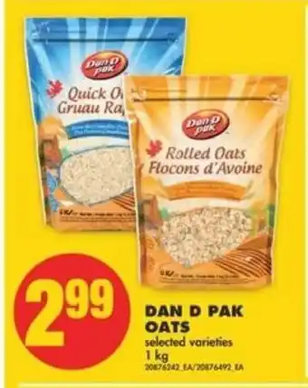 No Frills DAN D PAK OATS 1 kg offer