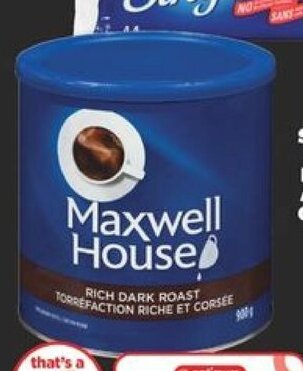 No Frills MAXWELL HOUSE ROAST AND GROUND COFFEE 631-925 g offer