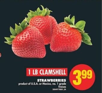 No Frills STRAWBERRIES 1 LB CLAMSHELL offer