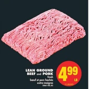 No Frills LEAN GROUND BEEF and PORK LB offer