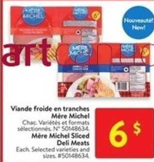 Walmart Mère Michel Sliced Deli Meats offer