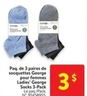 Walmart Ladies' George Socks 3-Pack Le pag/Pack N° 30458955 offer