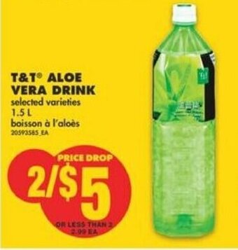 No Frills T&T ALOE VERA DRINK 1.5 L offer