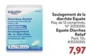 Walmart equate Diarrhea Relief offer