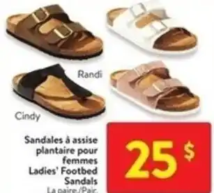 Walmart Ladies' Footbed Sandals offer