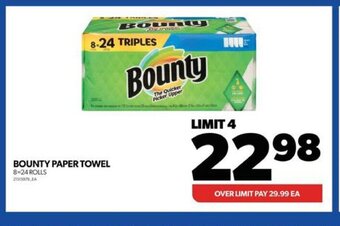 Real Canadian Superstore BOUNTY PAPER TOWEL 8-24 ROLLS offer
