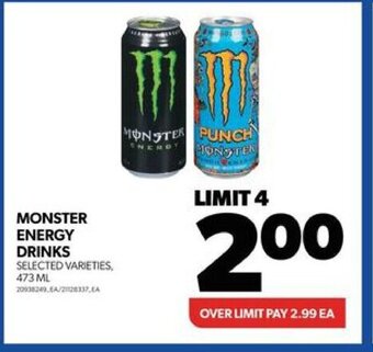 Real Canadian Superstore MONSTER ENERGY DRINKS 473 ML offer