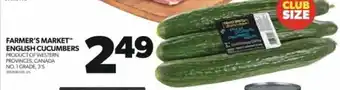 Real Canadian Superstore FARMER'S MARKET ENGLISH CUCUMBERS PRODUCT OF WESTERN PROVINCES, CANADA NO.1 GRADE, 3'S 20826461001 EA offer