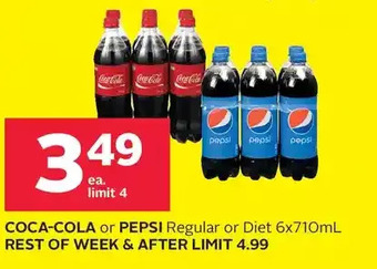 Rexall Coca-cola or pepsi regular or diet offer