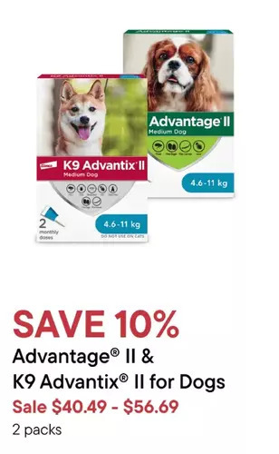 Petvalu Advantage ii & k9 advantix ii for dogs offer