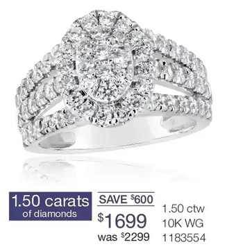 Charm Diamond 1.50 ctw 10k wg ring offer