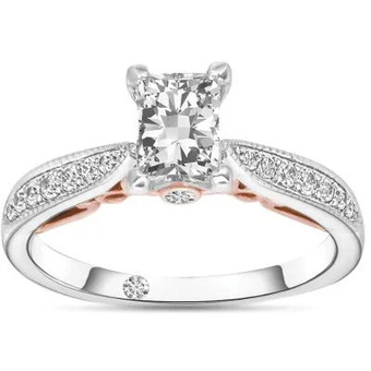 Charm Diamond Charmed by richard calder 14k white & rose gold 0.89ctw radiant cut diamond ring offer