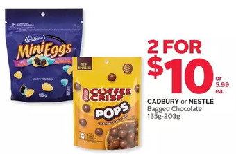 Rexall Cadbury or nestlé bagged chocolate offer
