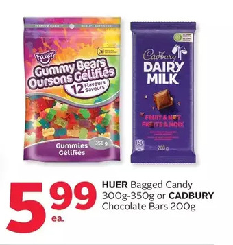 Rexall Huer bagged candy or cadbury chocolate bars offer