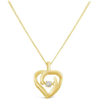 Charm Diamond Glacier fire dancing diamond 10k yellow gold heart pendant offer