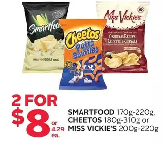 Rexall Smartfood, cheetos or miss vickie's offer