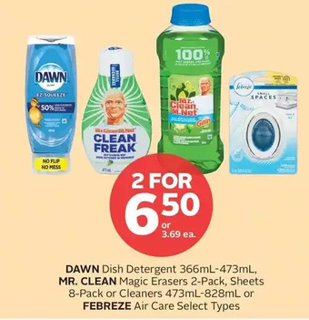 Rexall Dawn dish detergent, mr. clean magic erasers, sheets or cleaners or febreze air care offer