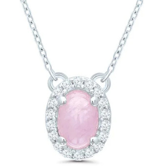 Charm Diamond Polar pink sterling silver 16 pink sapphire & diamond necklace offer
