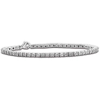 Charm Diamond Sterling silver 0.45ctw diamond tennis bracelet offer