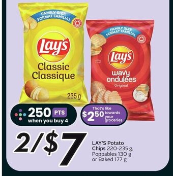 Sobeys LAY'S Potato Chips 220-235 g, Poppables 130 g or Baked 177 g offer