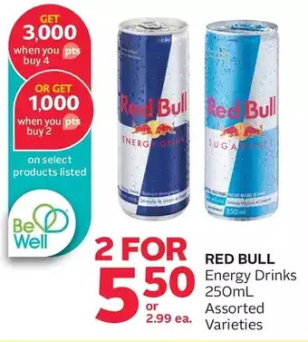 Rexall Red bull energy drinks offer