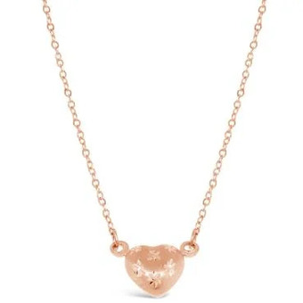 Charm Diamond 10k rose gold 18 heart diamond cut necklace offer