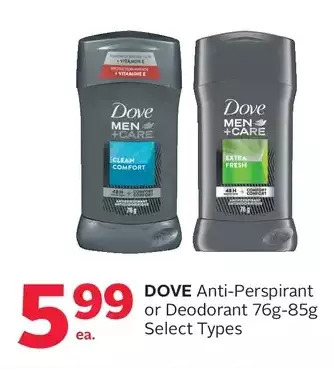 Rexall Dove anti-perspirant or deodorant offer