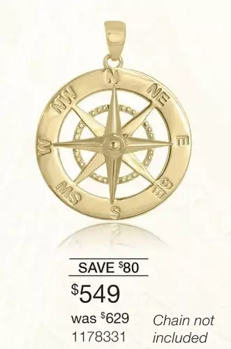 Charm Diamond Compass pendant offer