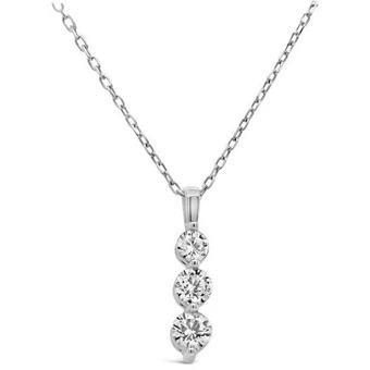 Charm Diamond New brilliance 10k white gold lab grown 1.00ctw three stone diamond pendant offer