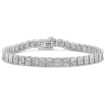 Charm Diamond Sterling silver 0.50ctw diamond tennis bracelet offer