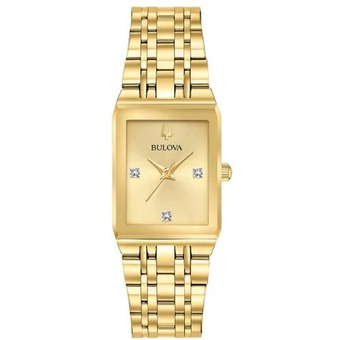 Charm Diamond Bulova women's quadra stainless steel watch offer