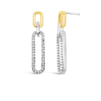 Charm Diamond Sterling silver & 10k yellow gold 0.18ctw diamond paperclip earrings offer