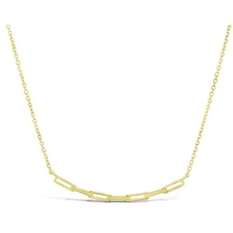 10k yellow gold paperclip bar necklace