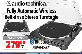 2001 Audio Video Audio-technica fully automatic wireless belt-drive stereo turntable offer