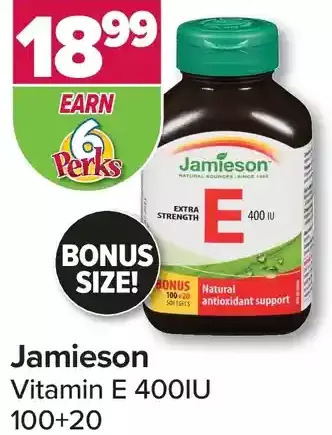 PharmaChoice Jamieson vitamin e 400iu offer
