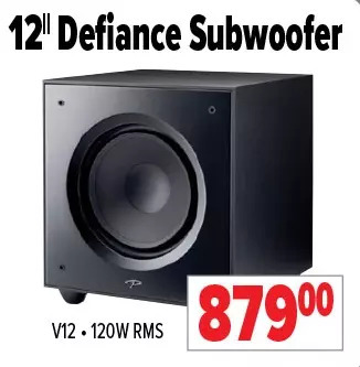 2001 Audio Video 12 defiance subwoofer offer