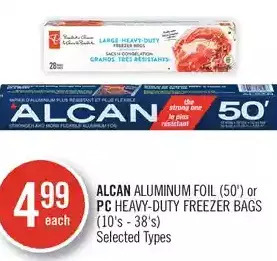 Shoppers Drug Mart Alcan aluminum foil or pc heavy-duty freezer bags offer