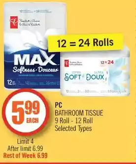 Shoppers Drug Mart Pc bathroom tissue offer