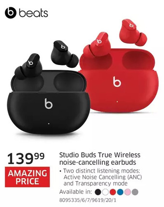 The Source Beats studio buds true wireless noise-cancelling earbuds offer