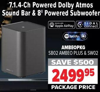 2001 Audio Video Sennheiser 7.1.4-ch powered dolby atmos sound bar & 8 powered subwoofer offer